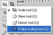 Selecting the 9-slice scaling tool